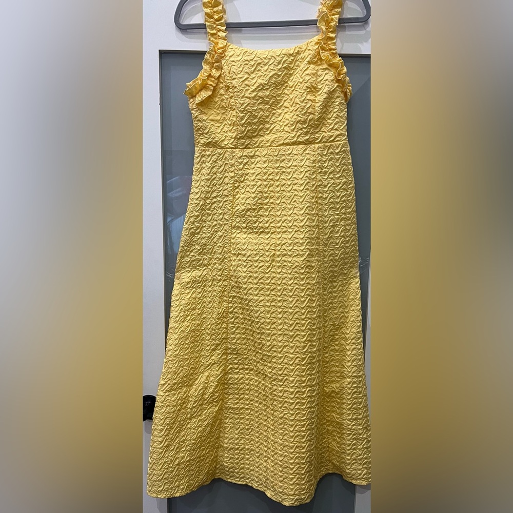 AVELORIA Yellow Textured Sundress Size Large